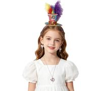 Sywiyi 4 Pcs Rainbow Feather Top Hat Outfits Christmas Party Outfit Festival Accessories Boho Chic Jewelry Purple One Size