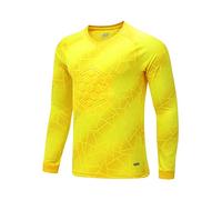 Sywiyi Kids Boys Padded Goalie Shirt Goalkeeper Jersey Tee Stylish Print Long Sleeve Football Training Tops Activewear Geometric Print Yellow C 11-12 Years