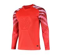 Sywiyi Kids Boys Padded Goalie Shirt Goalkeeper Jersey Tee Stylish Print Long Sleeve Football Training Tops Activewear Red 10-11 Years
