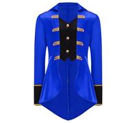 Sywiyi Kids Boys Pirate Captain Costume Renaissance Steampunk Tailcoat Jacket Halloween Carnival Party Royal Blue 13-14 Years
