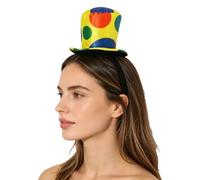 Sywiyi Unisex Clown Headband Polka Dot Top Cap Circus Hat | Clown Accessories,Halloween Props,Polka Dot Magic Cap,Carnival Headband,Carnival,Lightweight and Durable,Jester Costumes