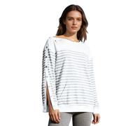 Sywiyi Womens Striped Recovery Sweatshirt Tear-Away Buttons Crewneck Casual Adaptive Clothing Gray M