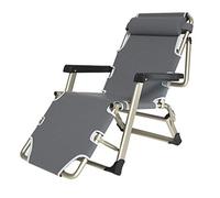 Sywlwxkq Balcony Office Relaxing Chair Folding Metal Garden Loungers and Recliners for Small Spaces | Adults Reclining Office Chair with footrest in Warehouse | Outdoor Patio Deck Chairs fo