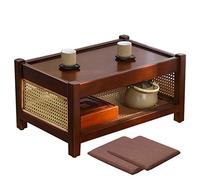 Sywlwxkq Coffee Table Low Table Fashionable Low Table With Shelves Compact Table Bed Table Desk Desk Desk Mini Table Solid Wood Tung Brown