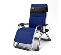 Sywlwxkq Foldable Reclining Zero Gravity Patio Lounger Chair Garden Chaise lounges Outdoor Deck chairs Beach Camping Adjustable Portable Chair Supports 200kg (Color : Blue)