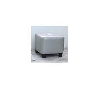 Sywlwxkq Ottoman Square Foot Stool Oil Wax Leather Footstool Soft Footstool Shoe Change Stool Anti-Slip Footstool Easy to Clean Footstool, Atmospheric Gray- 30 * 30 * 30cm