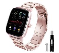 Syxinn 20mm Stainless Steel Strap for Amazfit GTS Series and Bip 3 Pro - Metal Replacement Watch Band Compatible With Multiple Models for Men and Women