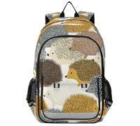 SyXIOP 16 kids backpack 8-12: casual bookbag for kids in assorted colors - Cartoon Hedgehog Cute Colorful