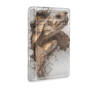 SyXIOP 3D African Turtle Leather Slim Front Pocket Wallet for Men