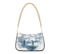 SyXIOP 3d Wall Print Antarctic Penguins trendy leather crossbody bag with multi pockets hand bags for women for work