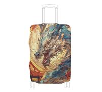 SyXIOP A Cool Japanese Anime Dragon Elastic Cover for Luggage Travel Scratch-Resistant Fit Elastic Suitcase Covers Travel Essentials Fit 18-32 Inch Luggage