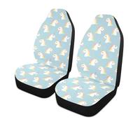 SyXIOP A Cute Cartoon White unicorns decorative seat protector for cars accessories front car seat covers funda para asiento de carro set of 2