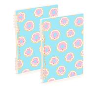 SyXIOP A5 size Cartoon Donut Blue composition notebook 8.3" x 5.7", sturdy school supplies for college 60 sheets for school&office 2 pack