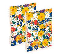 SyXIOP A5 size Colorful and Beautiful Daisy Flowers notebook college 8.3" x 5.7", wire-bound spiral notebooks wide ruled 60 sheets for diary&to do list 2 pack