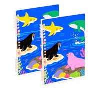 SyXIOP A5 size Colorful Sea Lions and Dolphins composition notebooks 8.3" x 5.7", wear-resistant subject spiral notebook college 60 sheets for diary&to do list 2 pack