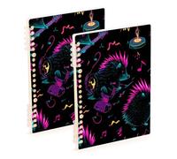 SyXIOP A5 size Cool Digital Hedgehog notebook college 8.3" x 5.7", hard cover single subject spiral notebook 60 sheets for travel&writing 2 pack