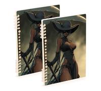 SyXIOP A5 size Cool Grim Reaper Cold Blood subject notebooks 8.3" x 5.7", hard cover subject spiral notebook wide 60 sheets for planner&business 2 pack