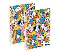 SyXIOP A5 size Cute and Colorful Cartoon Dogs college notebook 8.3" x 5.7", wire-bound single subject spiral notebook 60 sheets for planner&business 2 pack