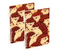 SyXIOP A5 size Cute Cartoon Little Hedgehog spiral notebook wide 8.3" x 5.7", hard cover subject notebooks college ruled 60 sheets for school&office 2 pack