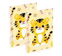 SyXIOP A5 size Cute Yellow Tigers spiral notebooks college 8.3" x 5.7", sturdy composition notebook wide ruled 60 sheets for travel&writing 2 pack