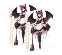 SyXIOP A5 size Demon Little Evil Anime Maid notebook wide ruled 8.3" x 5.7", wear-resistant single subject spiral notebook 60 sheets for planner&business 2 pack