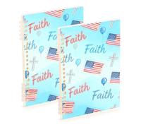 SyXIOP A5 size Faith over Fear Illustration Flag Blue notebook spiral 8.3" x 5.7", hard cover single subject spiral notebook 60 sheets for diary&to do list 2 pack