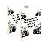 SyXIOP A5 size Never Have Too Many monsters Black journaling notebooks 8.3" x 5.7", sturdy subject spiral notebook wide 60 sheets for planner&business 2 pack