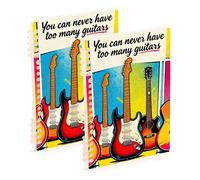 SyXIOP A5 size Never Have Too Many Tuitars Colorful large notebooks 8.3" x 5.7", wire-bound college ruled spiral notebook 60 sheets for working&classroom 2 pack