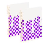 SyXIOP A5 size Purple Ice Cream Plaid Checked college notebooks 8.3" x 5.7", wear-resistant spiral notebooks wide ruled 60 sheets for working&classroom 2 pack
