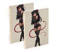 SyXIOP A5 size Sexy Little Evil Demon composition notebook 8.3" x 5.7", wire-bound school supplies for college 60 sheets for diary&to do list 2 pack