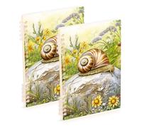 SyXIOP A5 size Snail Slowly Moving on The Stone ruled notebook paper 8.3" x 5.7", wire-bound school supplies for college 60 sheets for planner&business 2 pack