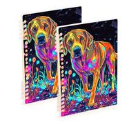 SyXIOP A5 size Sweet Labrador Retriever subject notebooks college 8.3" x 5.7", wire-bound subject notebooks college ruled 60 sheets for diary&to do list 2 pack