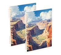 SyXIOP A5 size The Grand Canyon notebook college 8.3" x 5.7", wire-bound college ruled spiral notebook 60 sheets for working&classroom 2 pack