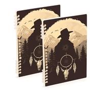 SyXIOP A5 size Western Cowboy Dream Catchers college notebooks 8.3" x 5.7", hard cover composition notebook wide ruled 60 sheets for diary&to do list 2 pack