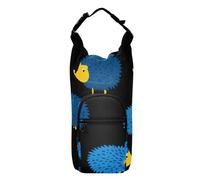 SyXIOP African Hedgehog Blu Ray Black Water Bottle Strap Carrier Functional Sling with Water Bottle Holder 20/24/32/40oz for Adults Kids Walking Hiking Camping Travelling Bolso para Botella De Agua