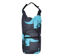 SyXIOP Animal Dinosaur Skull Blue Water Bottle Shoulder Carrier Space-Saving Water Bottle Accessories 20/24/32/40oz for Daily Walking Hiking and Other Outdoor Activities Bolso para Botella De Agua