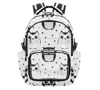 SyXIOP Animal Owl Simple Line Art Cartoon Style Kids Clear Backpacks Heavy Duty School Backpack with Laptop Compartment for School College Work, Age 7-18 nina de 10 anos