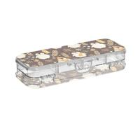 SyXIOP Animal Penguin Rose Gold Designed Clear Pencil Plastic Box Double Deck Pens Case Boxes For Stationery With Snap Lid