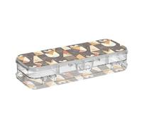 SyXIOP Animal Penguin Rose Gold Retro Designed Clear Pencil Plastic Box Double Deck Pens Case Boxes For Art Supplies With Snap Lid