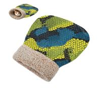 SyXIOP Animal Snake Fur Print Blue Green Sleeping Bag for Cat for Indoor Puppy and Cats Tunnel Hideaway Cold Weather Comfortable Washable