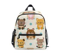 SyXIOP backpack kids girls with name tag Trendy Blue Polka Dot Cute Animal