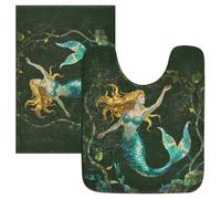 SyXIOP Bath mat mats non slip Beautiful Mermaid