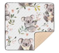 SyXIOP Beauty Koala Gray Soft Foam baby tummy time play mat for Floor One-Piecing foldable Padded Baby Mat for Baby Kids Toddlers Infants, 50'' x 50''