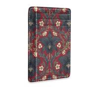 SyXIOP Belize Black Orchid William Morris Pattern Leather Mens Wallet Slim