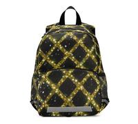 SyXIOP Black and Gold Sequined Checkered Pattern kids personalized backpack drawstring books bag for 5 year old mochilas para la escuela