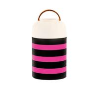SyXIOP Black and Pink Rule Lines Stainless Steel Vacuum Insulated Insulated Food containers with Spoon for Lunch Pickle 17 oz
