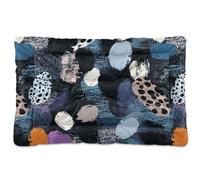 SyXIOP Black Digital Art Leopard Print Washable Pet Mattress Soft Anti-Slip Pet Mat for Large Jumbo Medium Small Dogs 36" x 24"