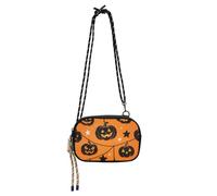 SyXIOP Black Evil Halloween Pumpkin Sling Bags Crossbody for Men Comfort with Adjustable Strap Small Shoulder Bags Date
