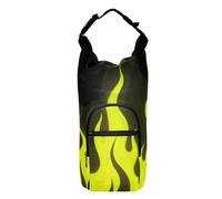 SyXIOP Black Fluorescent Cool Flame Yellow Water Bottle Sling Portable Water Bottle Carrier for Walking 20/24/32/40oz for Adults Kids Walking Hiking Camping Travelling Bolso para Botella De Agua