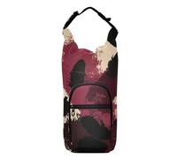 SyXIOP Black Red Leopard Print Water Bottle Strap Carrier Easy-to-Carry Purse with Water Bottle Holder 20/24/32/40oz for Daily Walking Hiking and Other Outdoor Activities Bolso para Botella De Agua